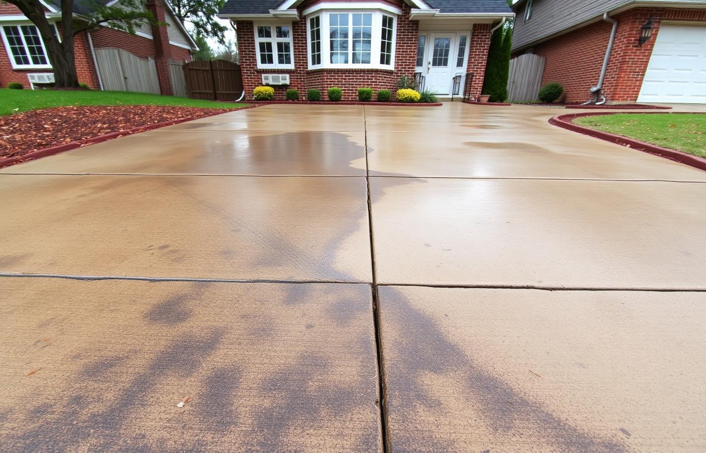 Driveway before pressure washing in Lawrenceville, GA